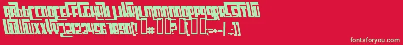 フォントCosmicAgeBoldItalic – 赤い背景に緑の文字