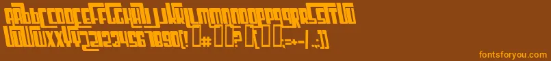 フォントCosmicAgeBoldItalic – オレンジ色の文字が茶色の背景にあります。