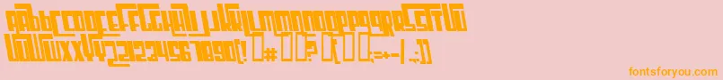 CosmicAgeBoldItalic-Schriftart – Orangefarbene Schriften auf rosa Hintergrund