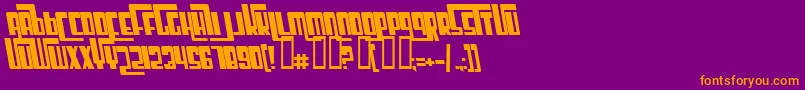 CosmicAgeBoldItalic-Schriftart – Orangefarbene Schriften auf violettem Hintergrund