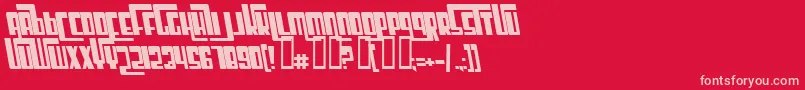 CosmicAgeBoldItalic-Schriftart – Rosa Schriften auf rotem Hintergrund