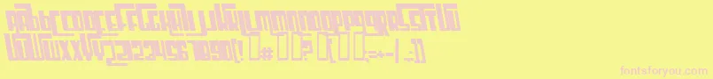 フォントCosmicAgeBoldItalic – ピンクのフォント、黄色の背景