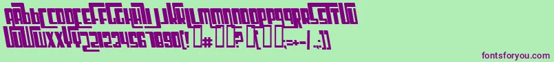 Шрифт CosmicAgeBoldItalic – фиолетовые шрифты на зелёном фоне