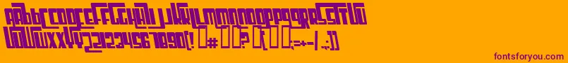CosmicAgeBoldItalic Font – Purple Fonts on Orange Background