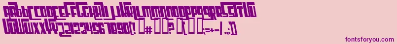 CosmicAgeBoldItalic-fontti – violetit fontit vaaleanpunaisella taustalla