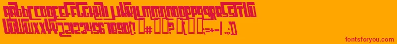 Шрифт CosmicAgeBoldItalic – красные шрифты на оранжевом фоне