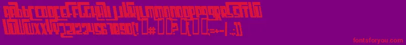 CosmicAgeBoldItalic-Schriftart – Rote Schriften auf violettem Hintergrund