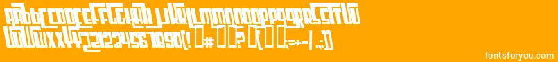 CosmicAgeBoldItalic-Schriftart – Weiße Schriften auf orangefarbenem Hintergrund