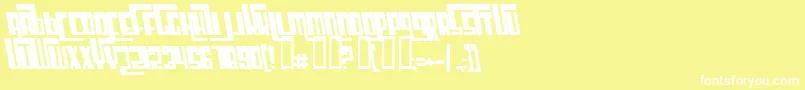 フォントCosmicAgeBoldItalic – 黄色い背景に白い文字