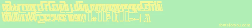 CosmicAgeBoldItalic-Schriftart – Gelbe Schriften auf grünem Hintergrund