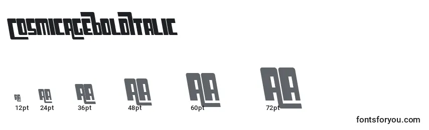 CosmicAgeBoldItalic Font Sizes