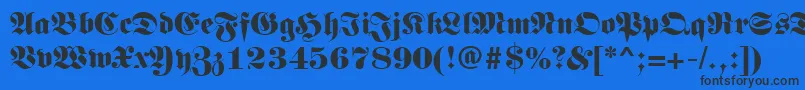 LunariRegular-Schriftart – Schwarze Schriften auf blauem Hintergrund