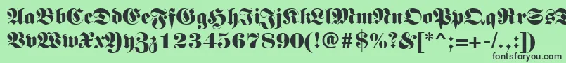 LunariRegular-fontti – mustat fontit vihreällä taustalla