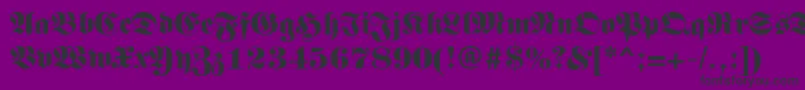 Fonte LunariRegular – fontes pretas em um fundo violeta