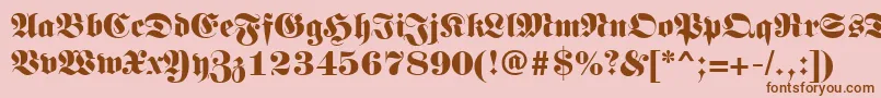 LunariRegular-Schriftart – Braune Schriften auf rosa Hintergrund