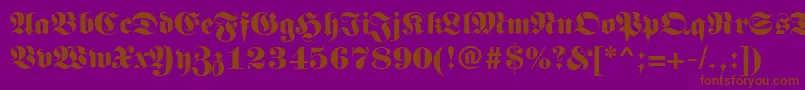 フォントLunariRegular – 紫色の背景に茶色のフォント