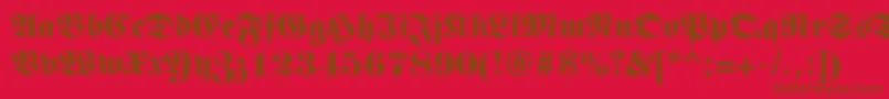 LunariRegular-Schriftart – Braune Schriften auf rotem Hintergrund