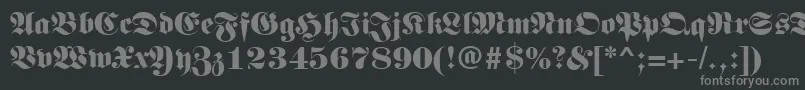 フォントLunariRegular – 黒い背景に灰色の文字