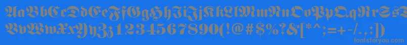 フォントLunariRegular – 青い背景に灰色の文字