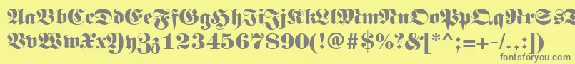 フォントLunariRegular – 黄色の背景に灰色の文字