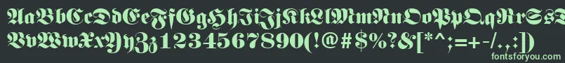 フォントLunariRegular – 黒い背景に緑の文字