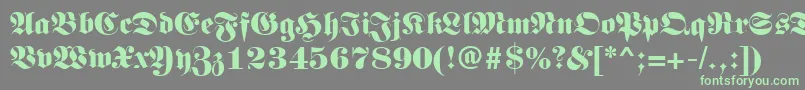 LunariRegular-fontti – vihreät fontit harmaalla taustalla