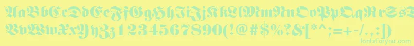 LunariRegular-fontti – vihreät fontit keltaisella taustalla