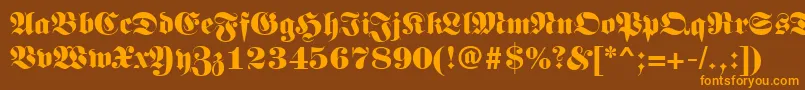 LunariRegular Font – Orange Fonts on Brown Background