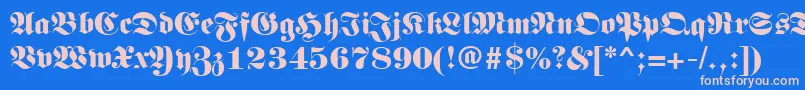 LunariRegular-Schriftart – Rosa Schriften auf blauem Hintergrund