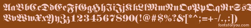LunariRegular-fontti – vaaleanpunaiset fontit ruskealla taustalla