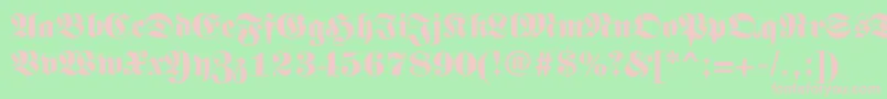 LunariRegular Font – Pink Fonts on Green Background