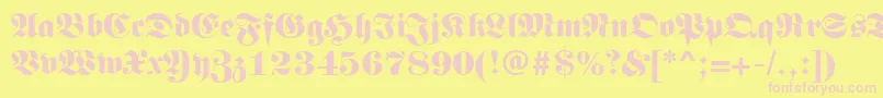 LunariRegular Font – Pink Fonts on Yellow Background