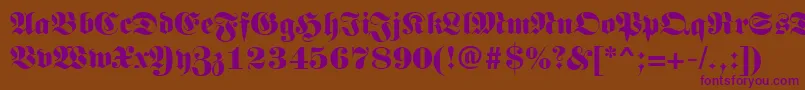 LunariRegular Font – Purple Fonts on Brown Background