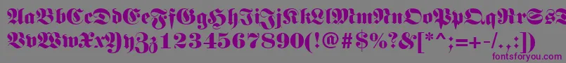 LunariRegular-fontti – violetit fontit harmaalla taustalla