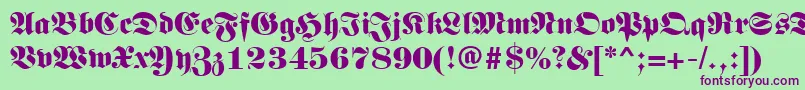 LunariRegular-fontti – violetit fontit vihreällä taustalla