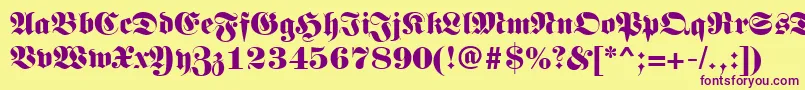 LunariRegular-Schriftart – Violette Schriften auf gelbem Hintergrund