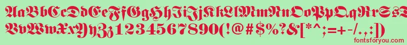 LunariRegular Font – Red Fonts on Green Background
