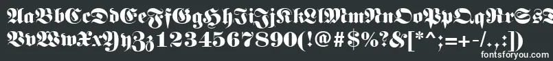 LunariRegular-fontti – valkoiset fontit mustalla taustalla