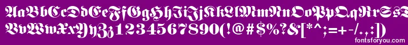 フォントLunariRegular – 紫の背景に白い文字