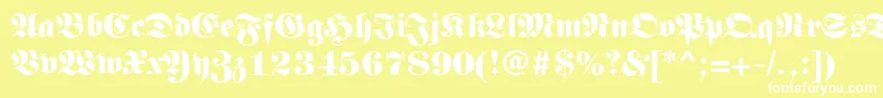 フォントLunariRegular – 黄色い背景に白い文字