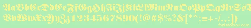 Шрифт LunariRegular – жёлтые шрифты на зелёном фоне