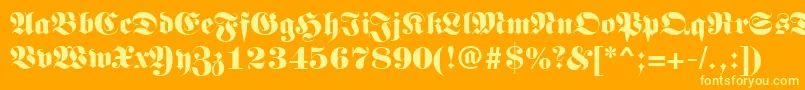 フォントLunariRegular – オレンジの背景に黄色の文字