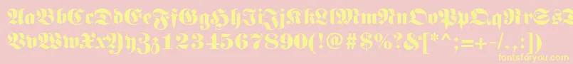 LunariRegular-Schriftart – Gelbe Schriften auf rosa Hintergrund