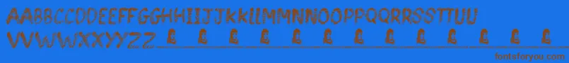 SpinHead Font – Brown Fonts on Blue Background