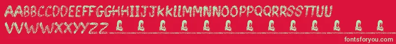 SpinHead Font – Green Fonts on Red Background