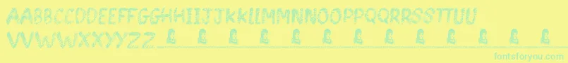 SpinHead Font – Green Fonts on Yellow Background