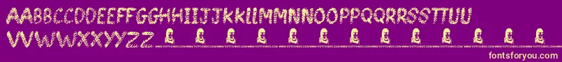 fuente SpinHead – Fuentes Amarillas Sobre Fondo Morado