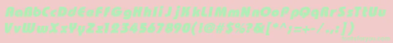BahamasHeavyx Font – Green Fonts on Pink Background