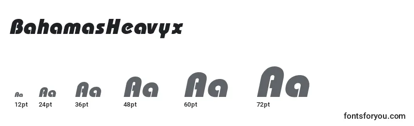 Размеры шрифта BahamasHeavyx