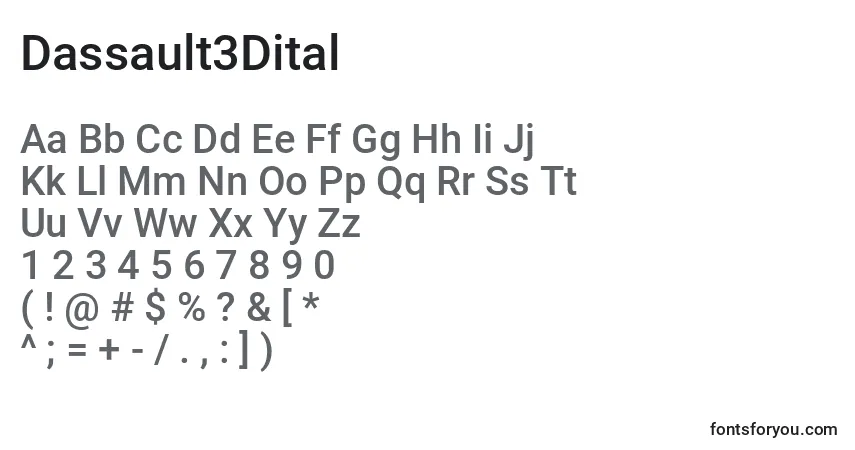 Dassault3Dital Font – alphabet, numbers, special characters